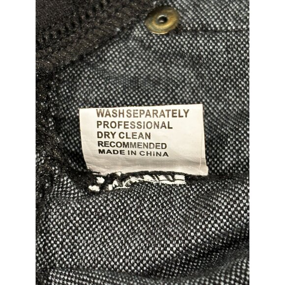 Black Womens Slim Fit Cotton/Polyester Pants With Gold Zipper Accents - Picture 4 of 10